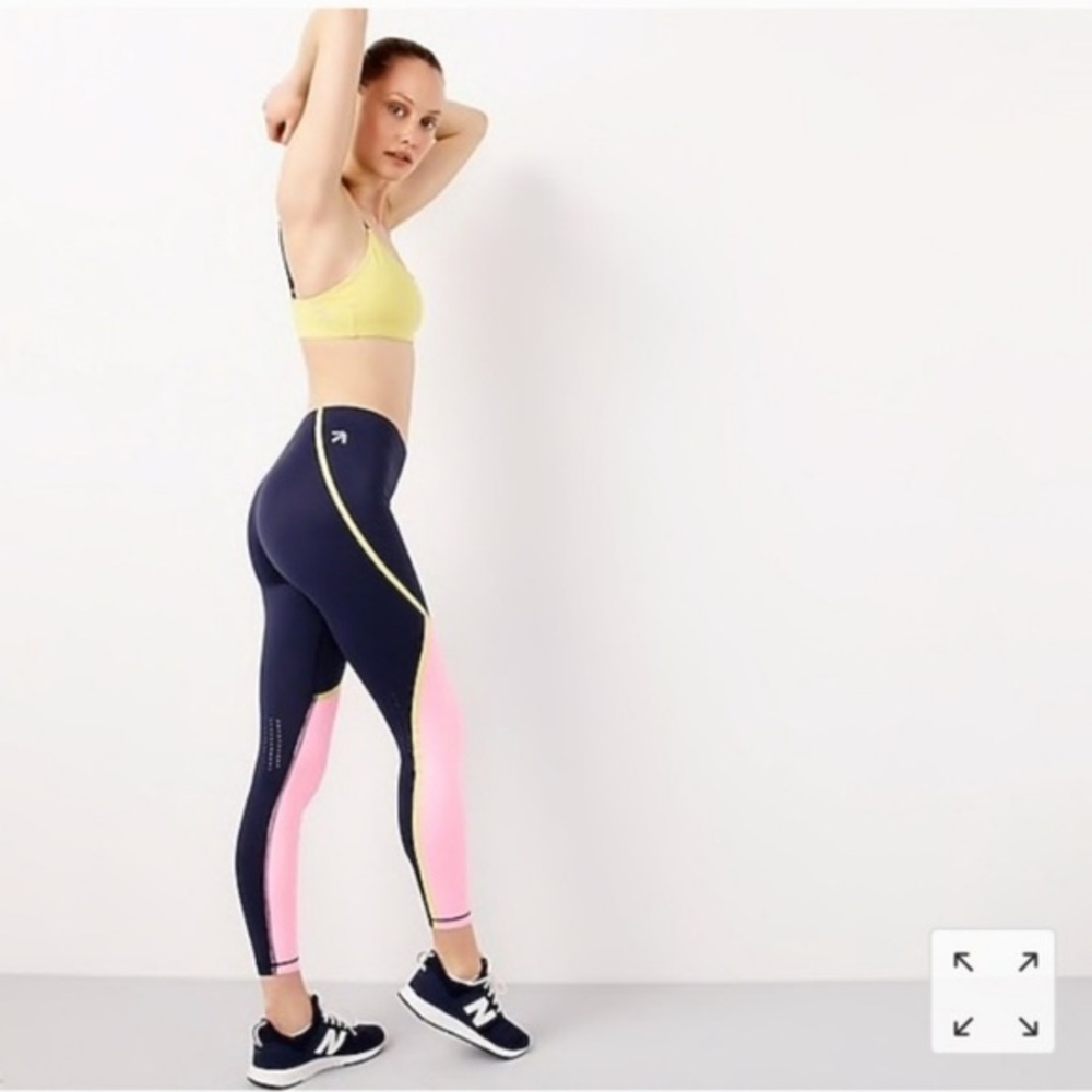New Balance® for J.Crew Trinamic leggings in striped colorblock size small